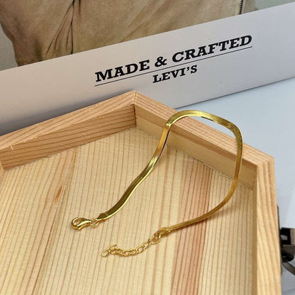 [Goodv]Flat Snake Bone Chain Blade Necklace