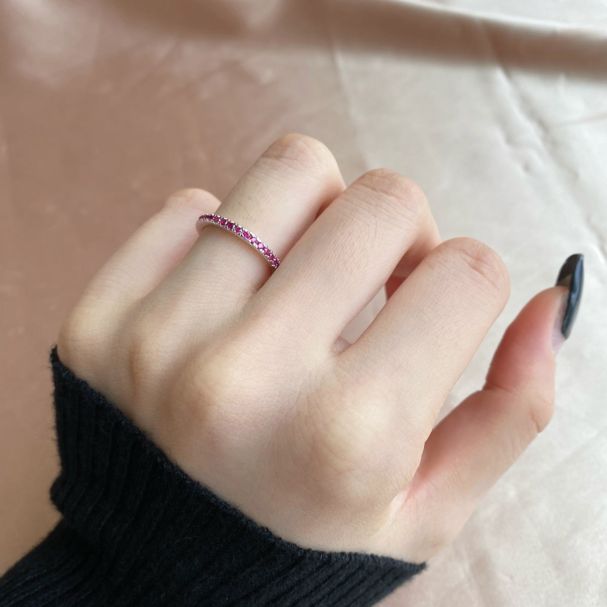 [Goodv] Bague quotidienne délicate et scintillante à coupe ronde