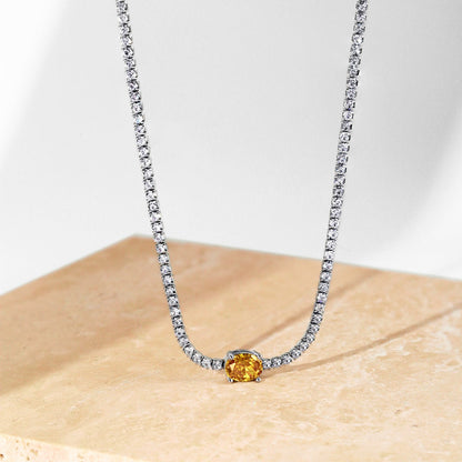 [Goodv]1.0 Carat Shining Oval Cut Necklace