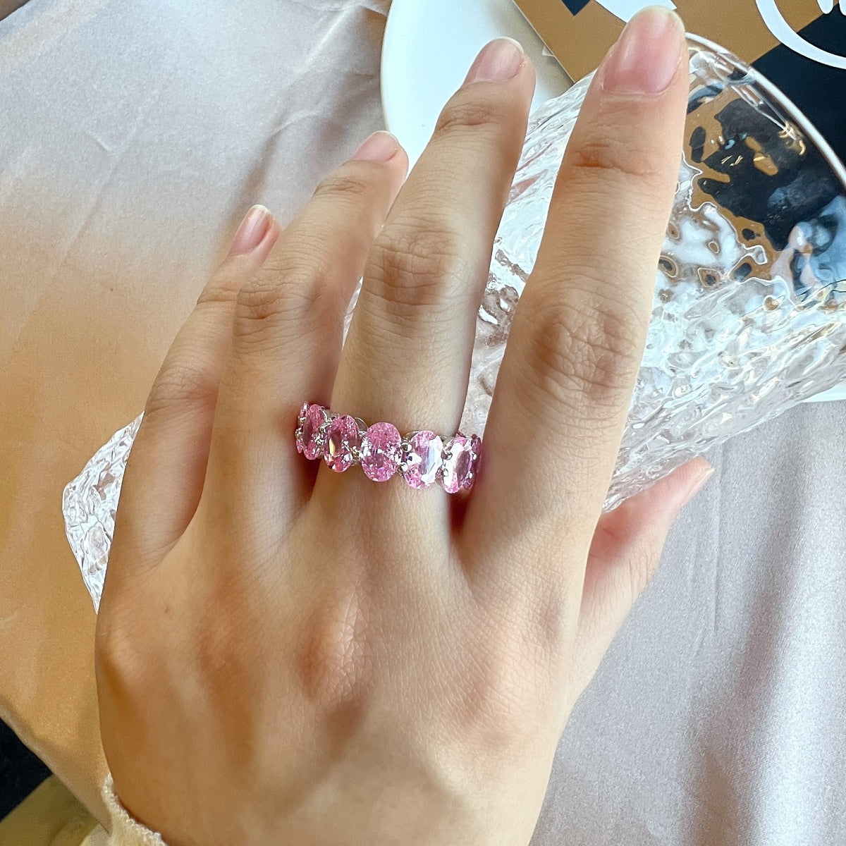 [Goodv]Dainty Elongated Cushion Cut Tennis Ring