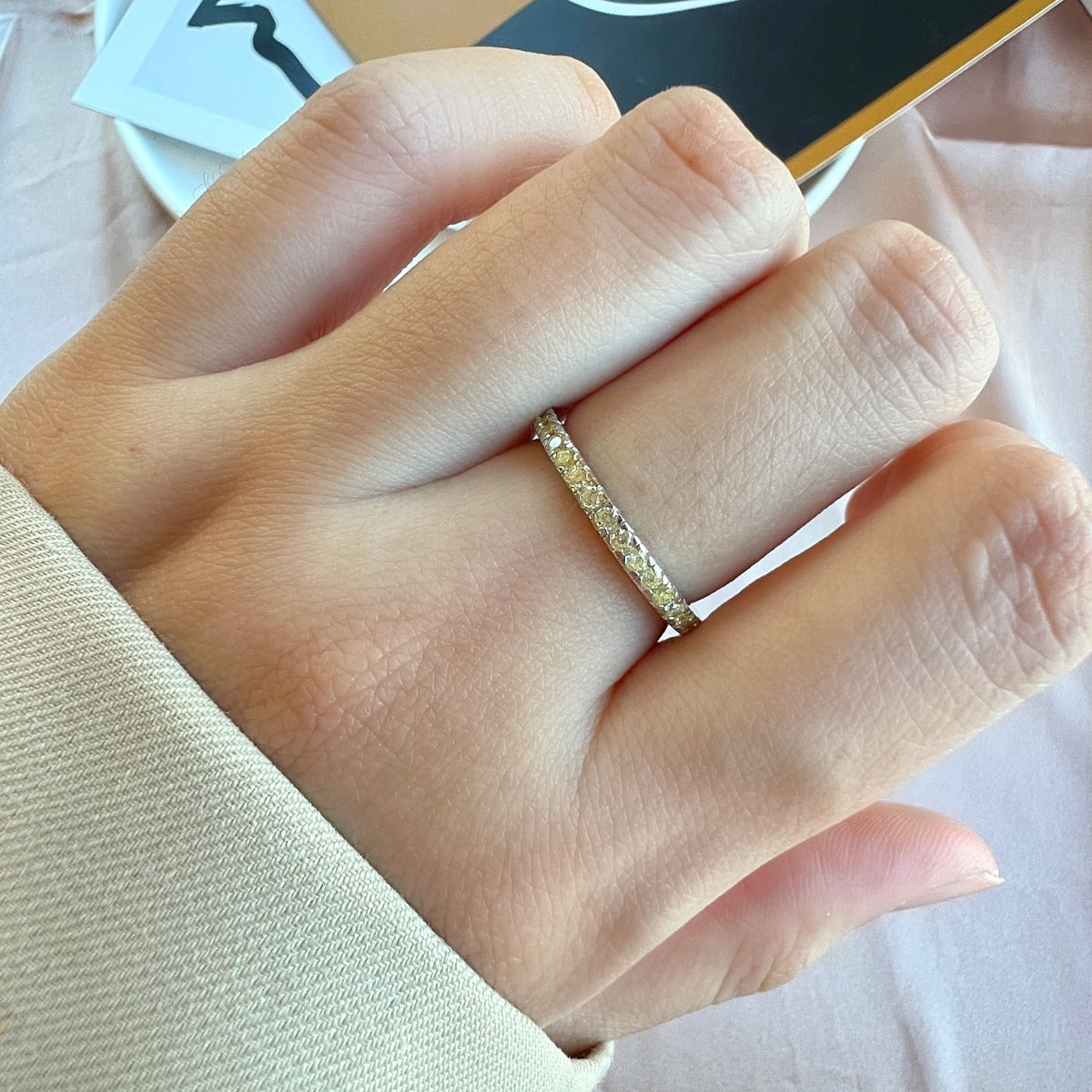[Goodv] Bague quotidienne délicate et scintillante à coupe ronde