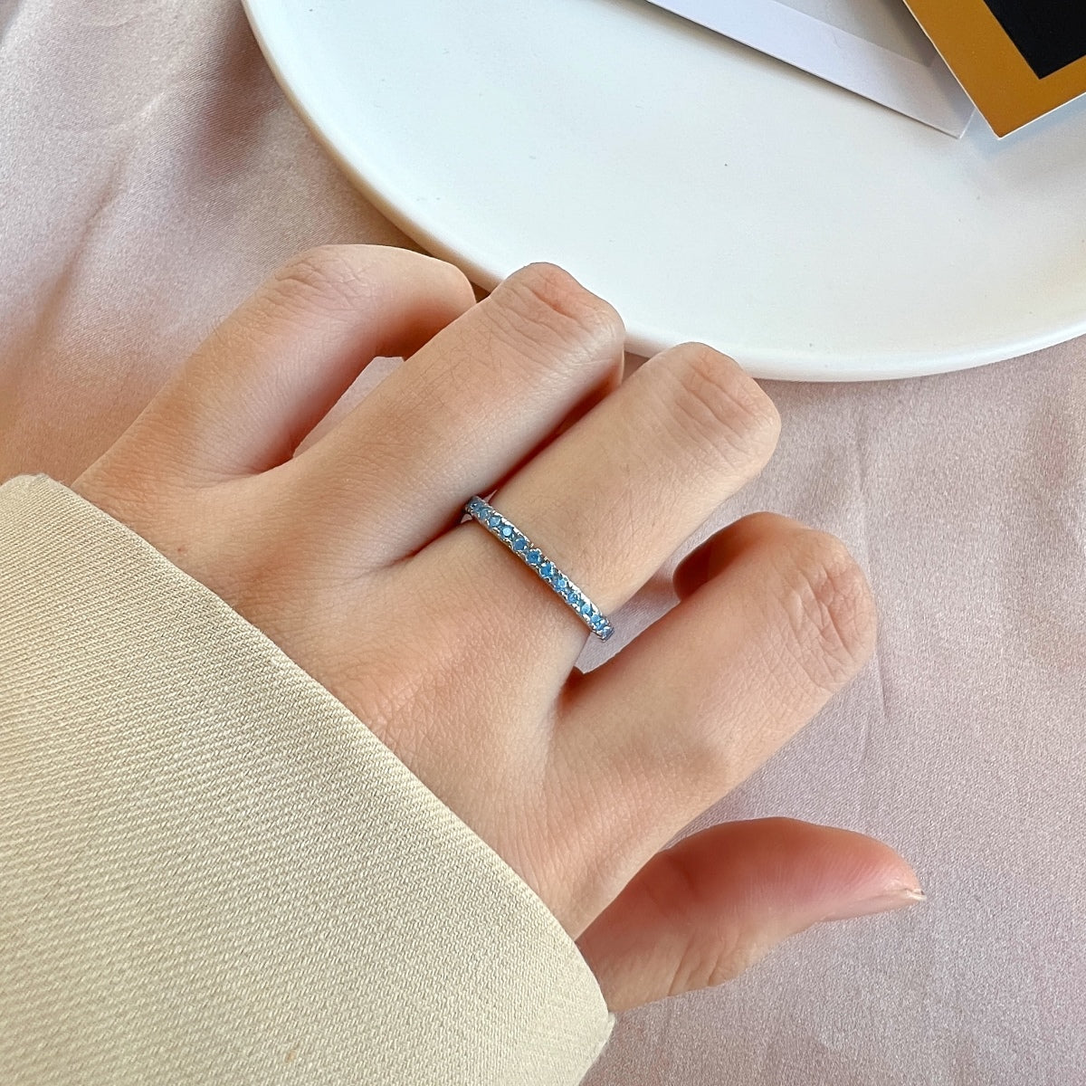 [Goodv] Bague quotidienne délicate et scintillante à coupe ronde