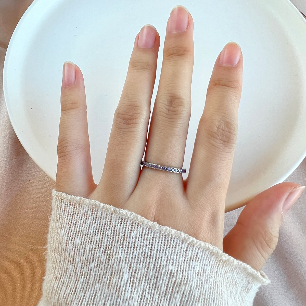 [Goodv] Bague quotidienne délicate et scintillante à coupe ronde