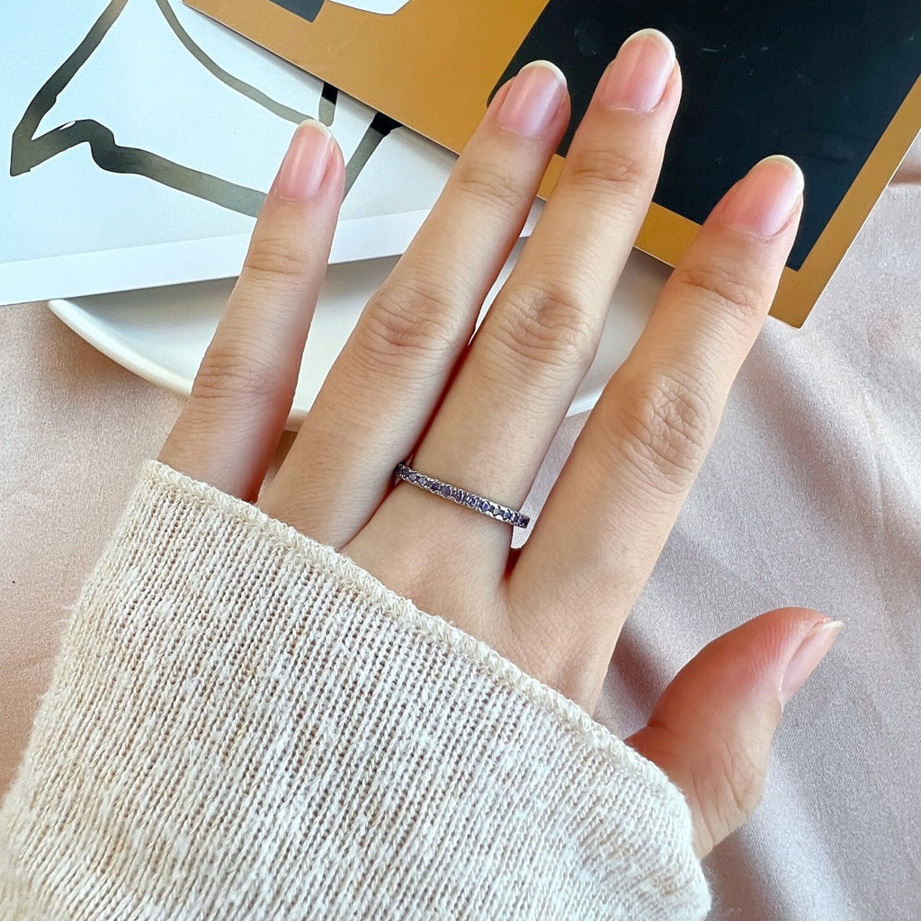 [Goodv] Bague quotidienne délicate et scintillante à coupe ronde