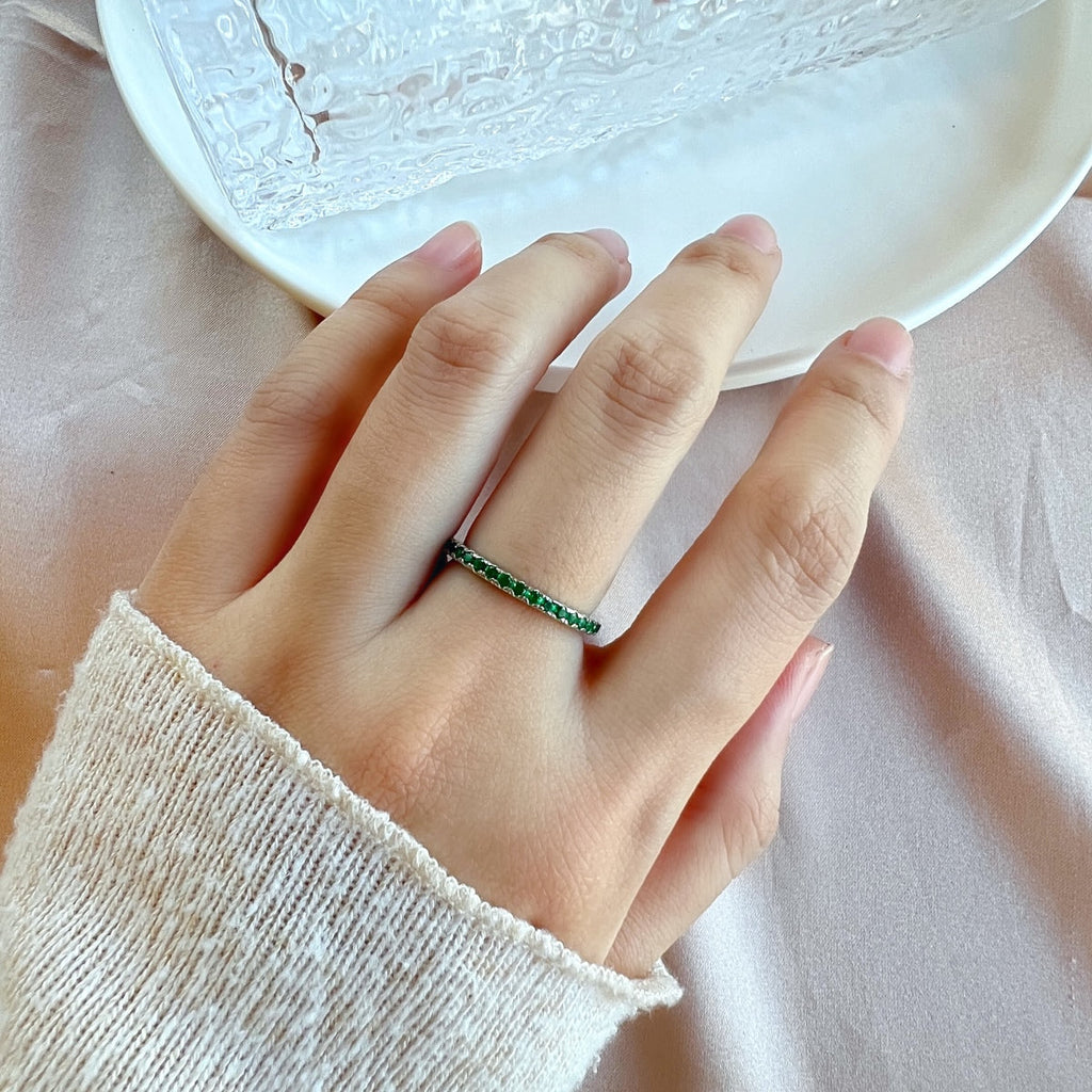 [Goodv] Bague quotidienne délicate et scintillante à coupe ronde