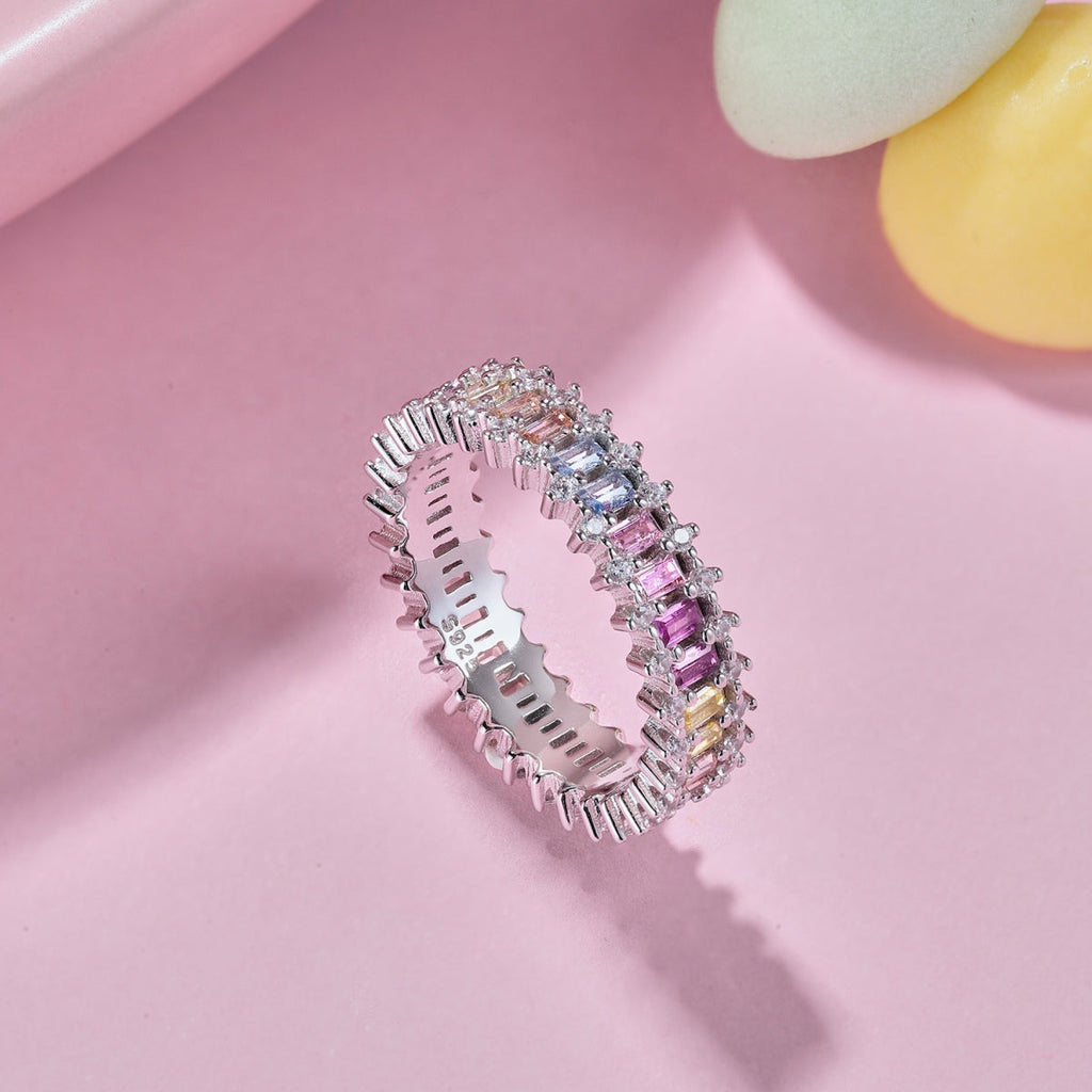 [Goodv]Splashy Ornate Emerald Cut Cocktail Ring