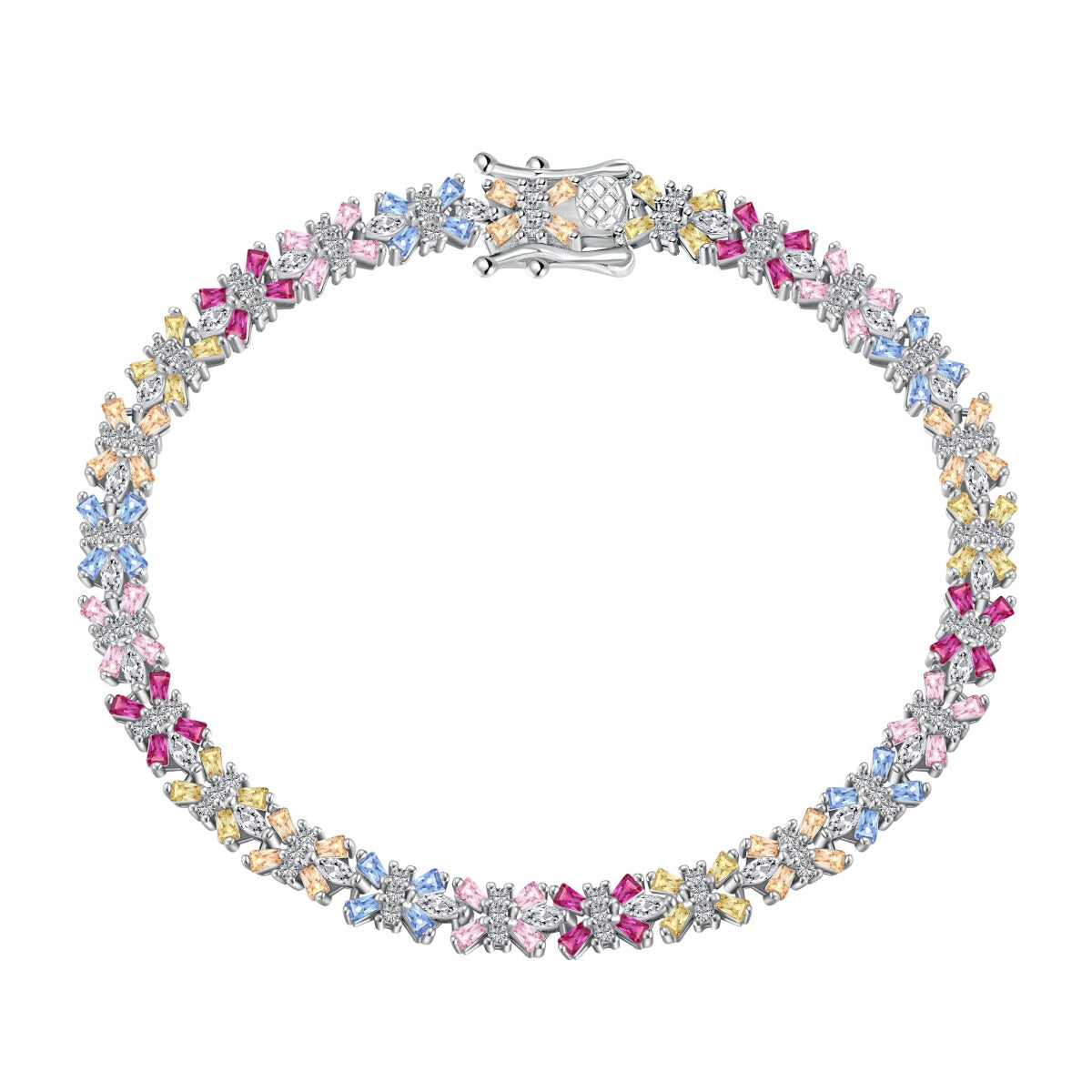 [Goodv]Bracelet de fête taille émeraude coloré et éclatant