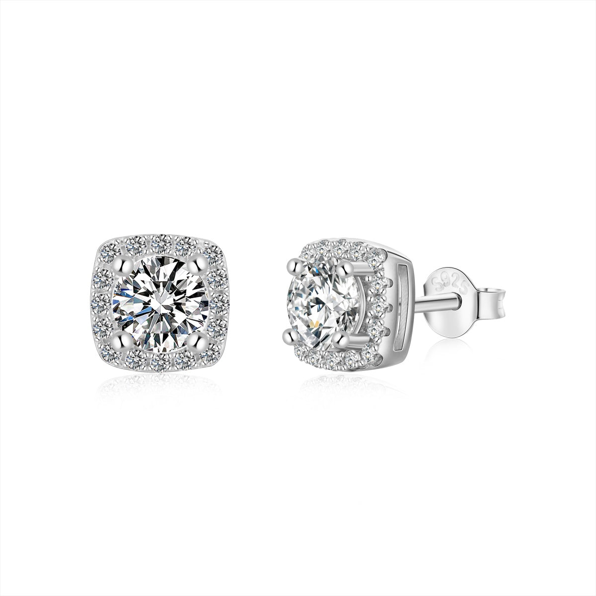 [Goodv]Classic Round Center Stone Stud Earrings