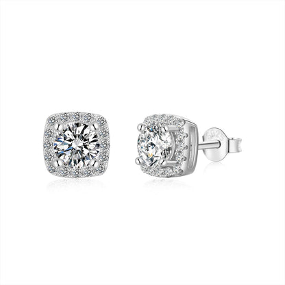 [Goodv]Classic Round Center Stone Stud Earrings