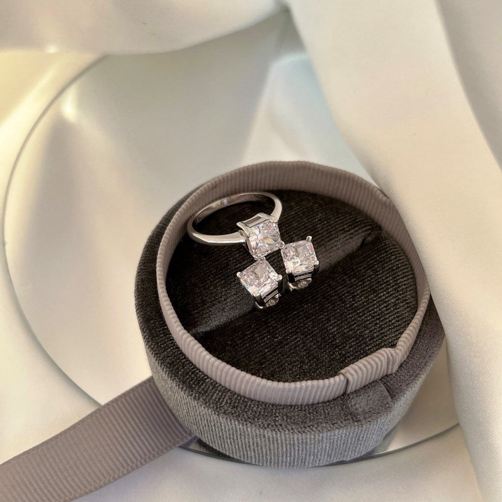 [Goodv]Boucles d'oreilles de mariage taille princesse radiante de 1,0 carat