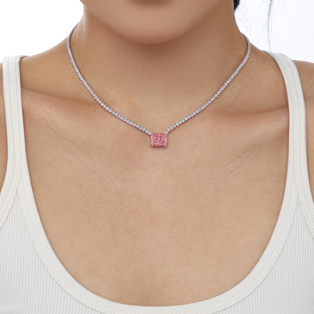 [Goodv]4.0 Carat Elegant Radiant Cut Necklace