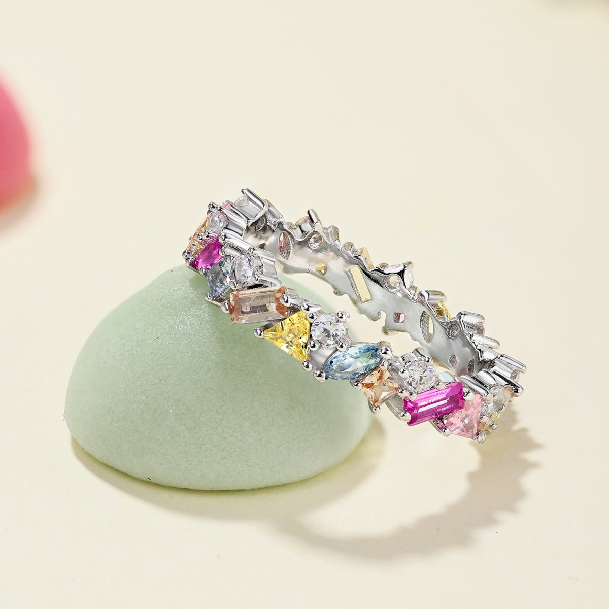 [Goodv]Dazzling Polychromatic Multi cut Daily Ring