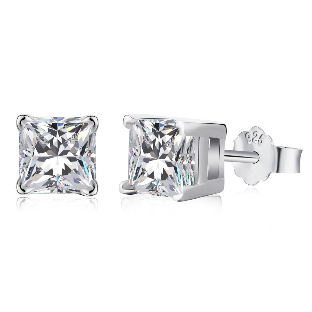 [Goodv]Boucles d'oreilles de mariage taille princesse radiante de 1,0 carat