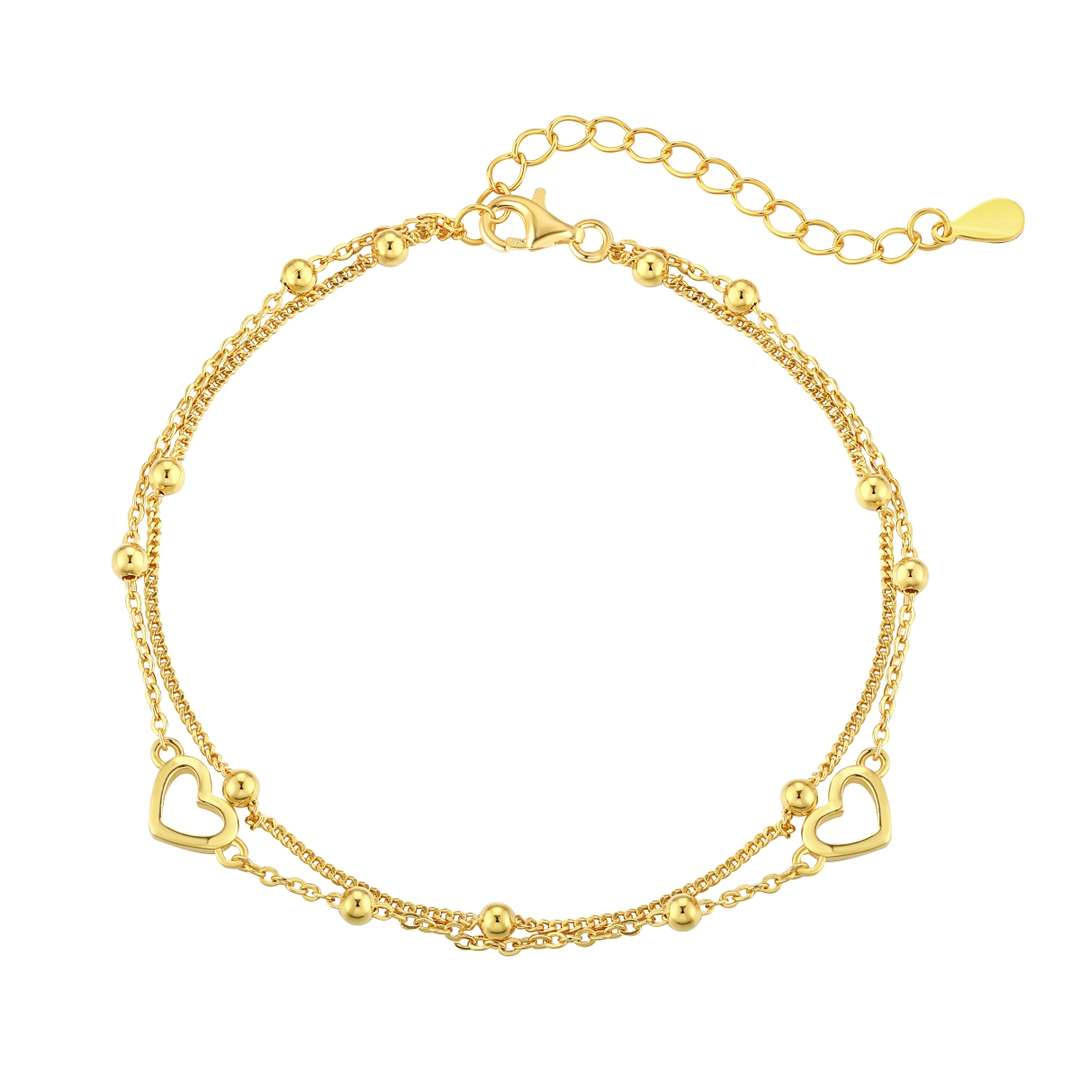 [Goodv]Dainty Double Layer Love Heart Bracelet