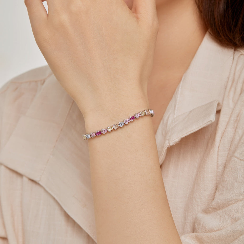 [Goodv] Bracelet de fête délicat et coloré en émeraude taillée