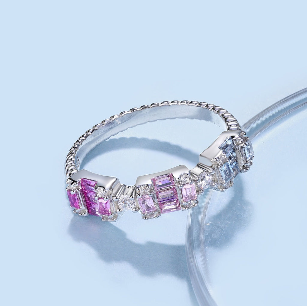 [Goodv]Unique Colorful Emerald Cut Party Ring