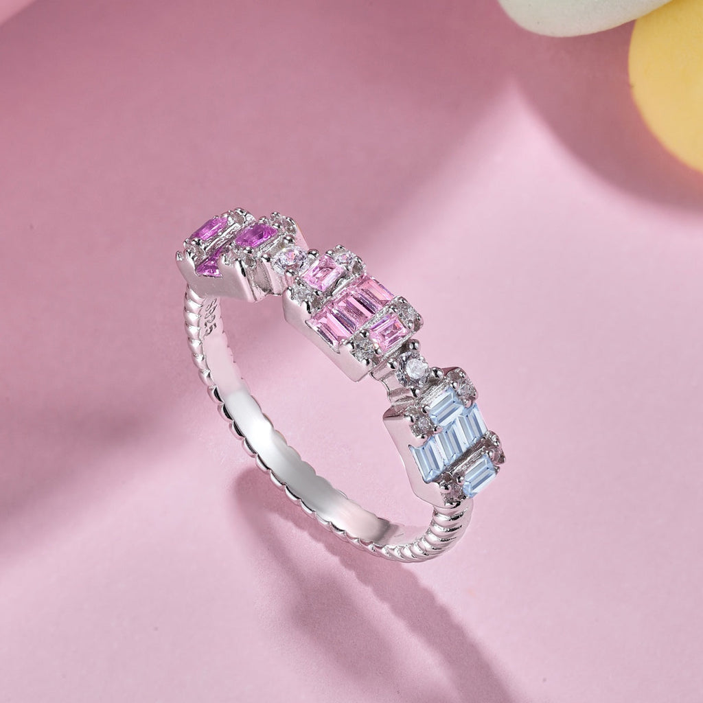 [Goodv]Unique Colorful Emerald Cut Party Ring