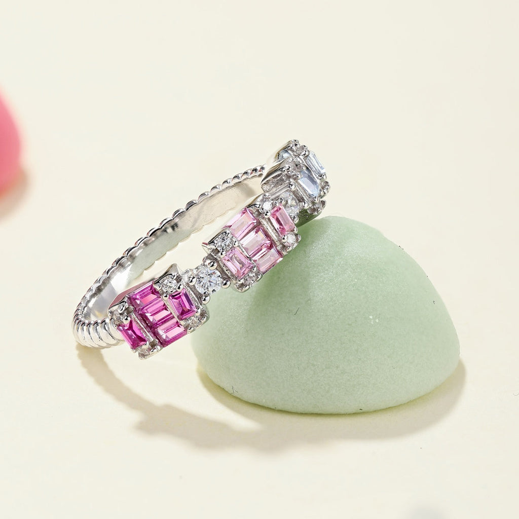 [Goodv]Unique Colorful Emerald Cut Party Ring