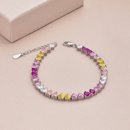 [Goodv]Luxurious Colorful Romantic Heart Shape Lover Bracelet