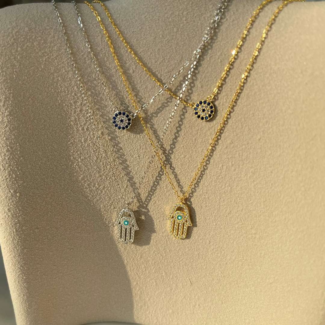 [Goodv]Demon Eye Hamsa Palm Necklace