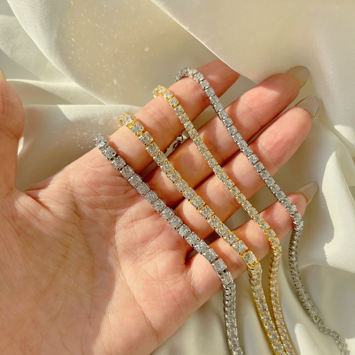 [Goodv] Bracelet de tennis taille princesse scintillant et radieux