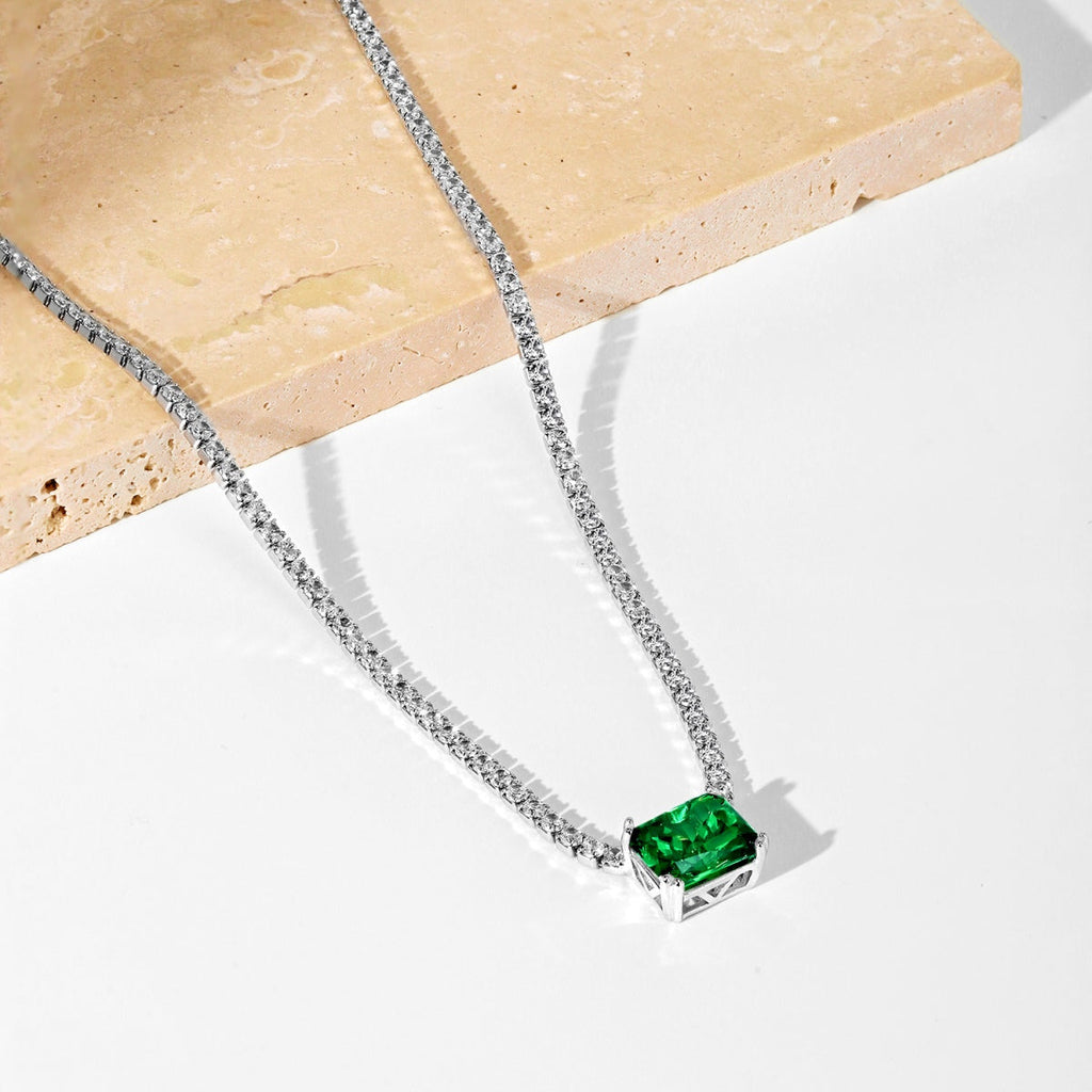 [Goodv]4.0 Carat Elegant Radiant Cut Necklace