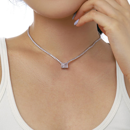 [Goodv]4.0 Carat Elegant Radiant Cut Necklace