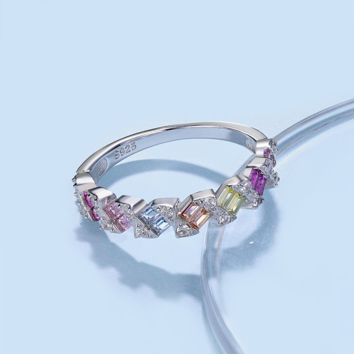 [Goodv]Delicate Vibrant Emerald Cut Daily Ring