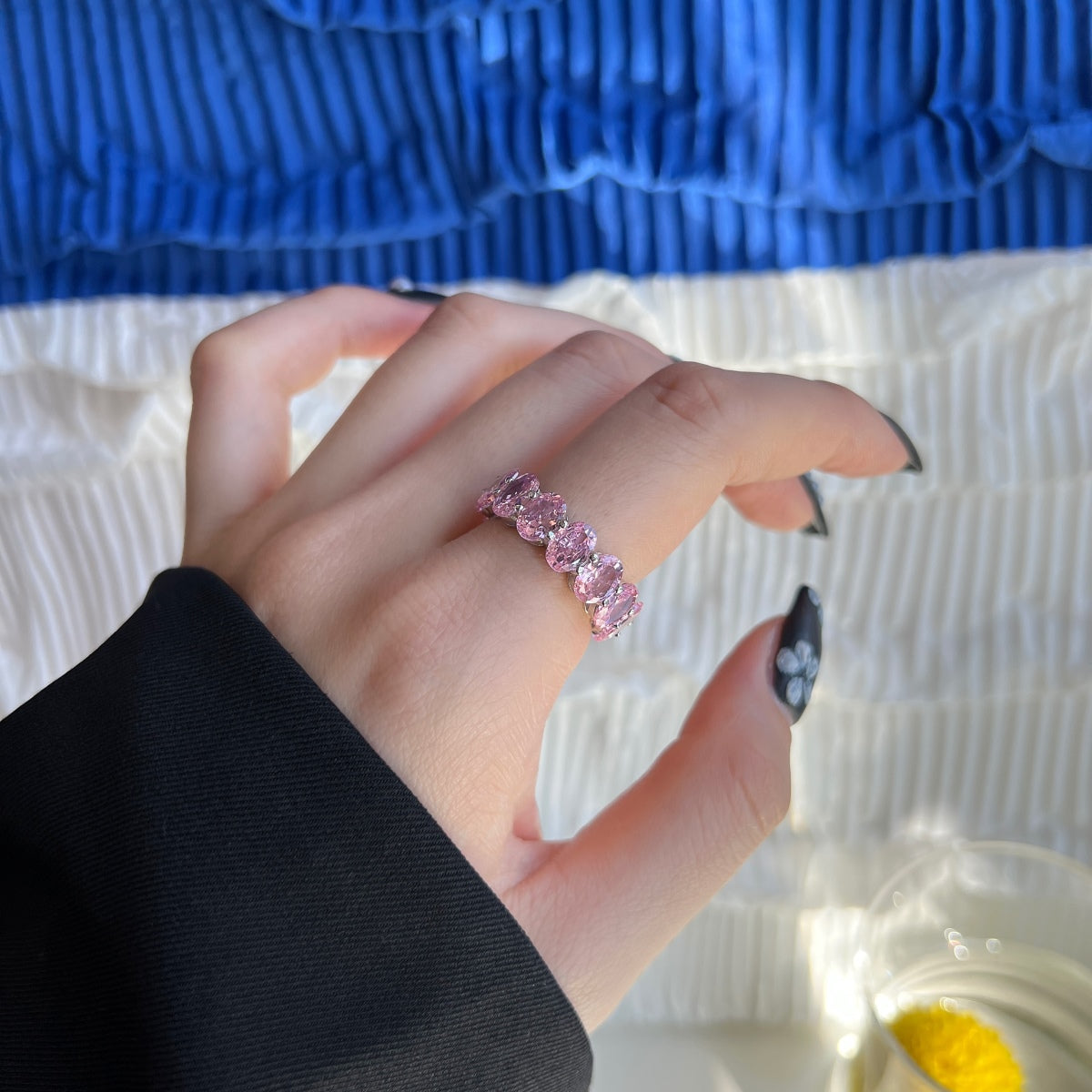 [Goodv] Bague de tennis en forme de coussin allongé délicat