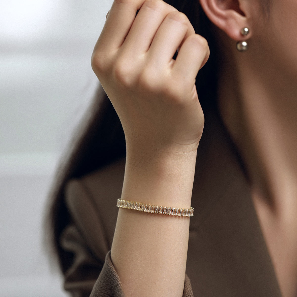 [Goodv] Bracelet quotidien exquis en émeraude taillée