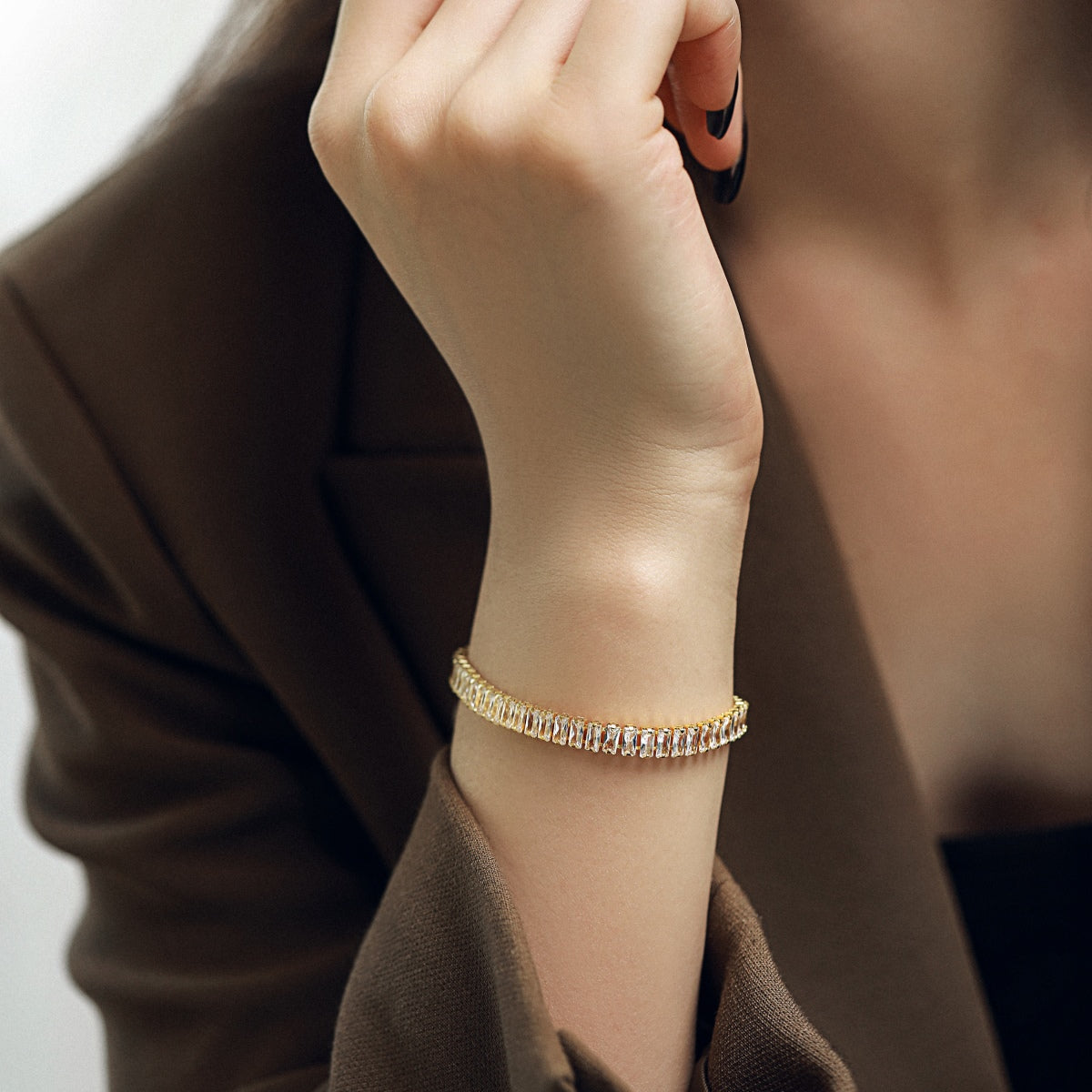 [Goodv] Bracelet quotidien exquis en émeraude taillée