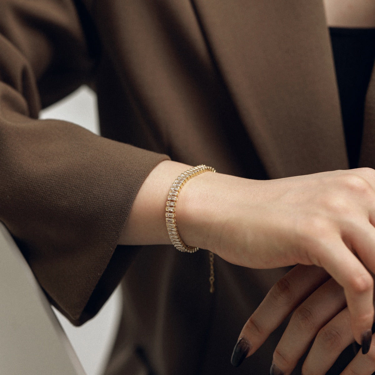 [Goodv] Bracelet quotidien exquis en émeraude taillée