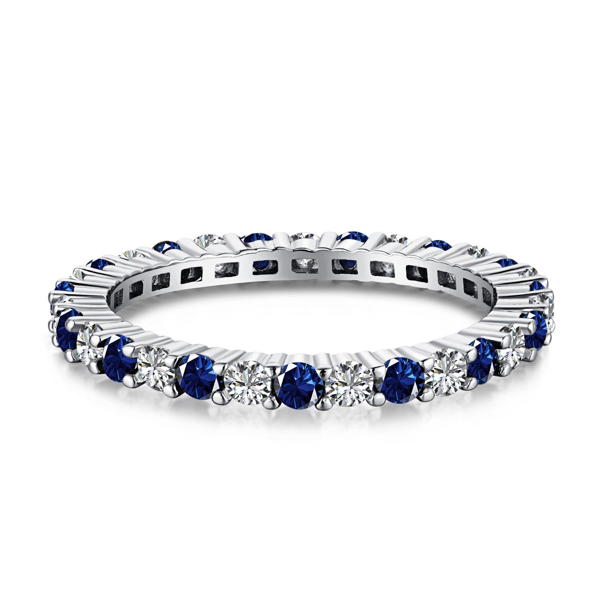 [Goodv]Exquisite Colorful Round Cut Tennis Ring
