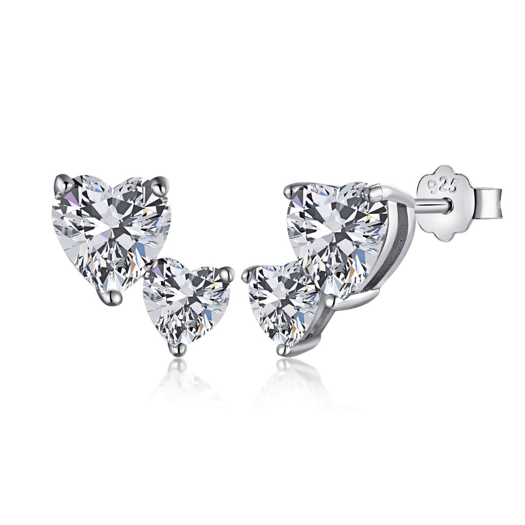 [Goodv]Boucles d'oreilles classiques de style princesse en forme de double cœur