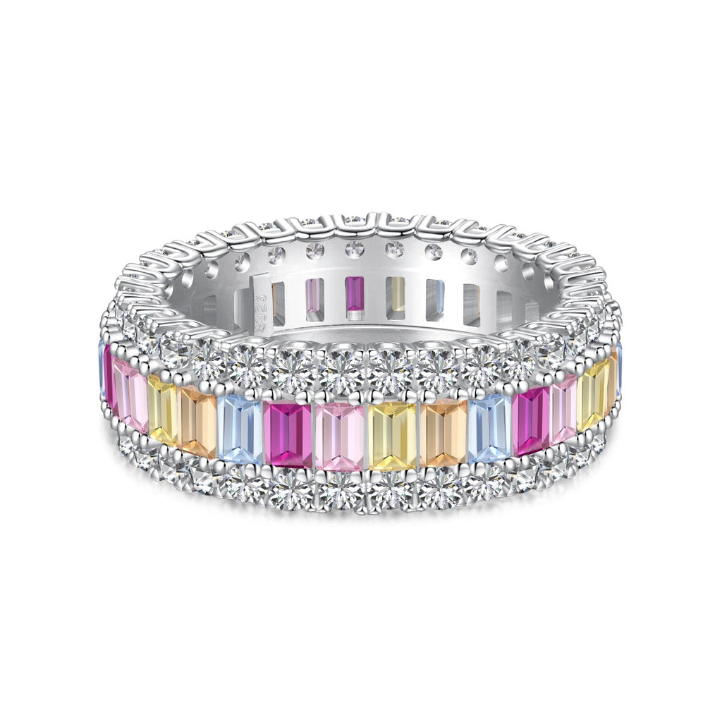 [Goodv] Bague quotidienne délicate et colorée à coupe radieuse