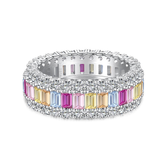 [Goodv]Dainty Colorful Radiant Cut Daily Ring
