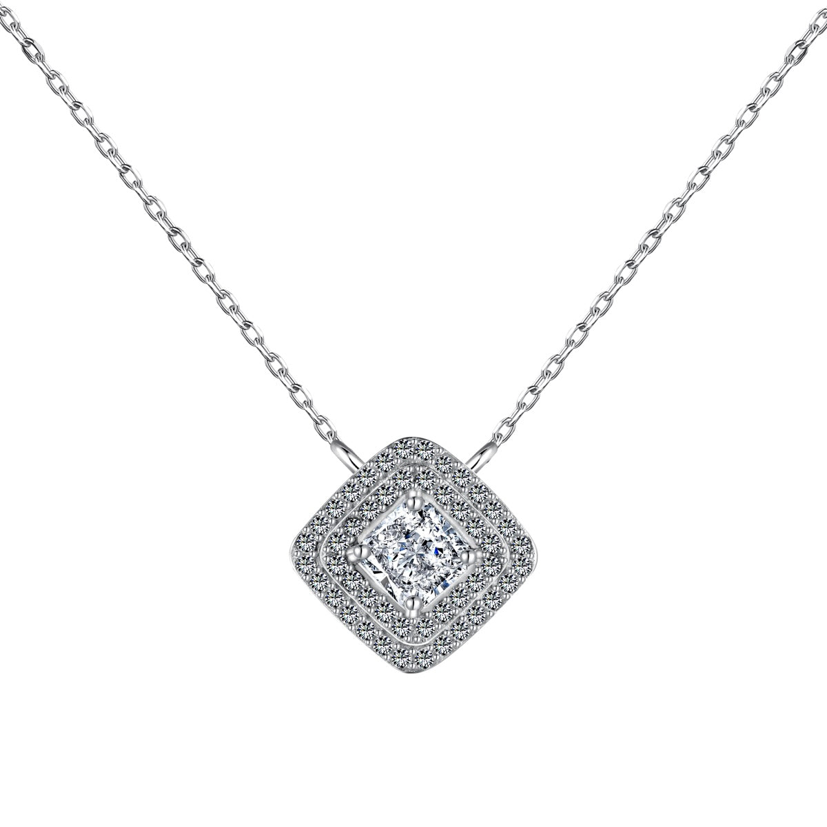 [Goodv]Sparkling Asscher Cut Necklace