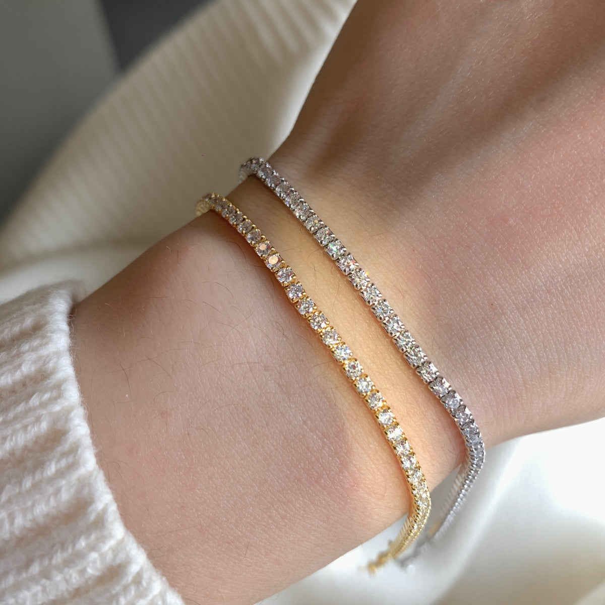 [Goodv]Bracelet de tennis taille princesse brillant et radieux