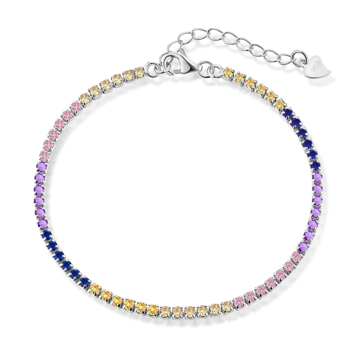 [Goodv]Bracelet de tennis taille princesse brillant et radieux