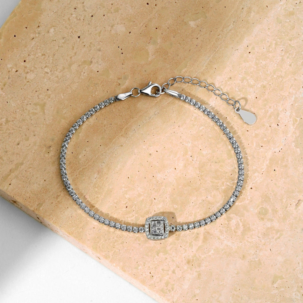 [Goodv] Bracelet de banquet luxueux et éblouissant de forme carrée