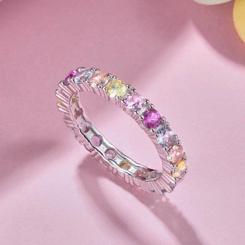 [Goodv] Bague de tennis ronde éblouissante et brillante