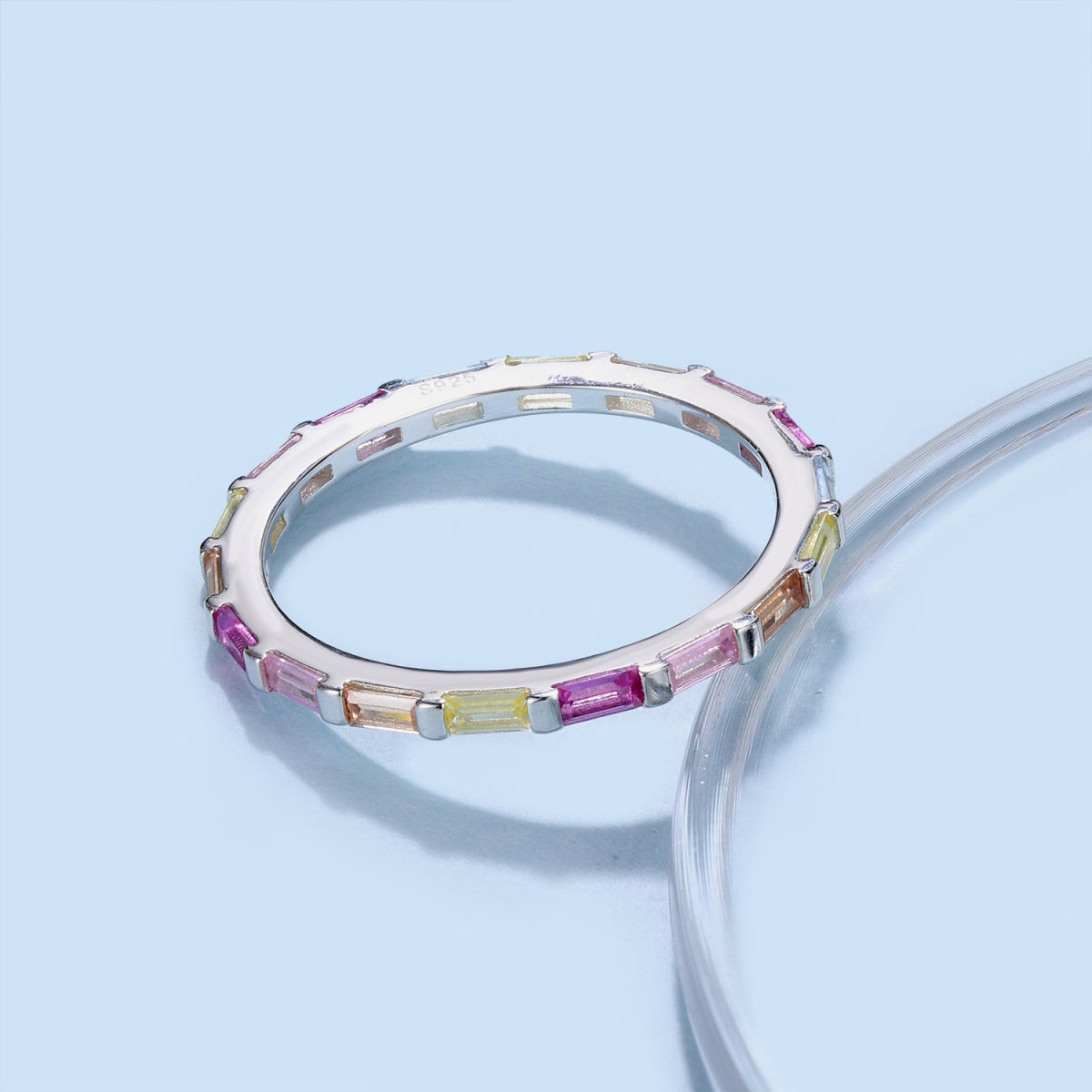 [Goodv]Exquisite Multicolored Emerald Cut Daily Ring