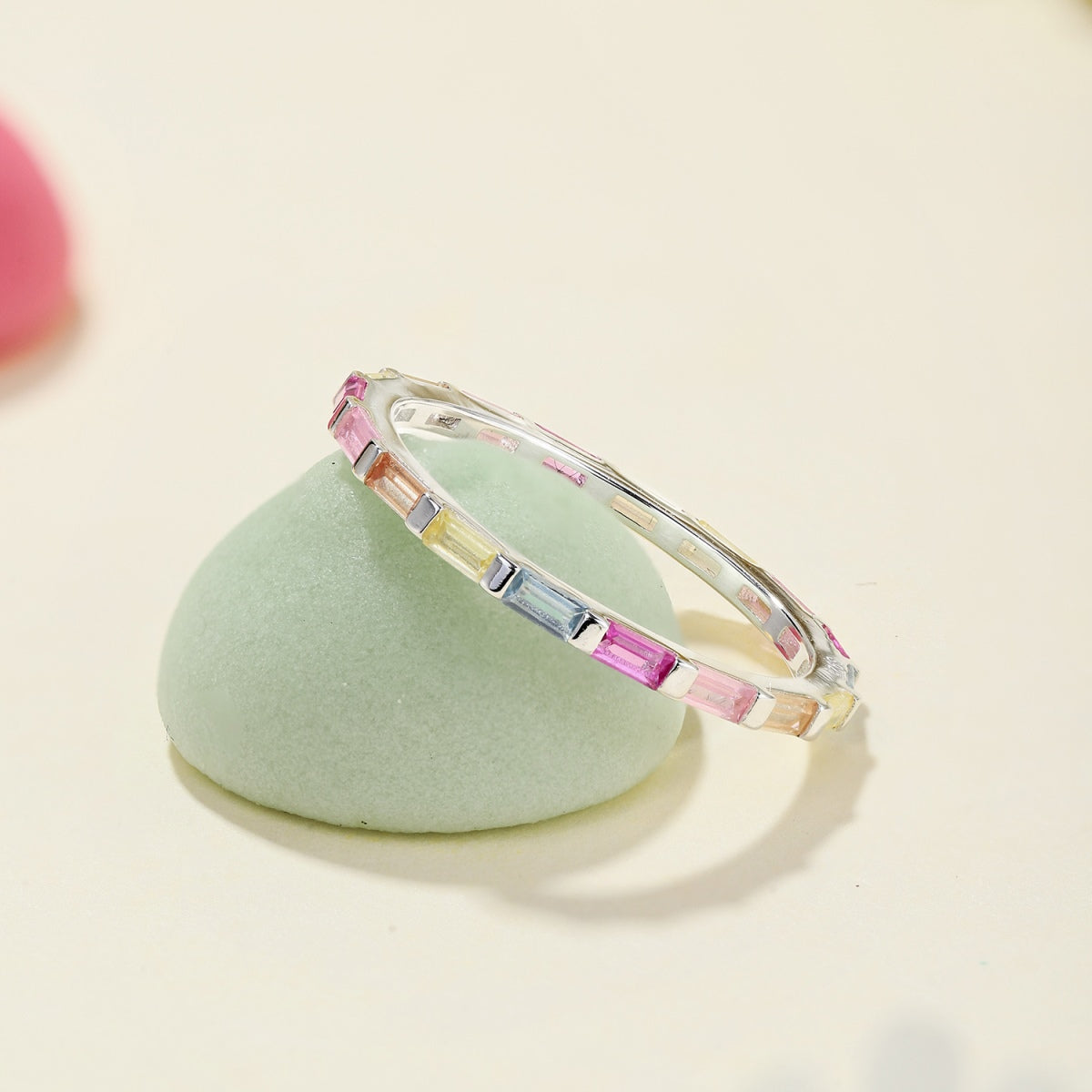 [Goodv]Exquisite Multicolored Emerald Cut Daily Ring