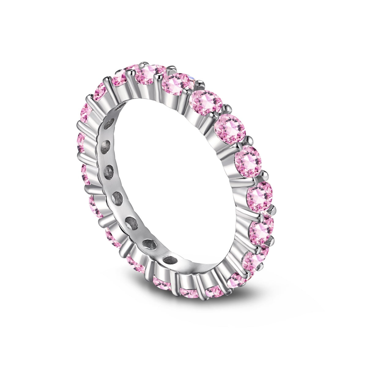 [Goodv]Bague de tennis ronde scintillante