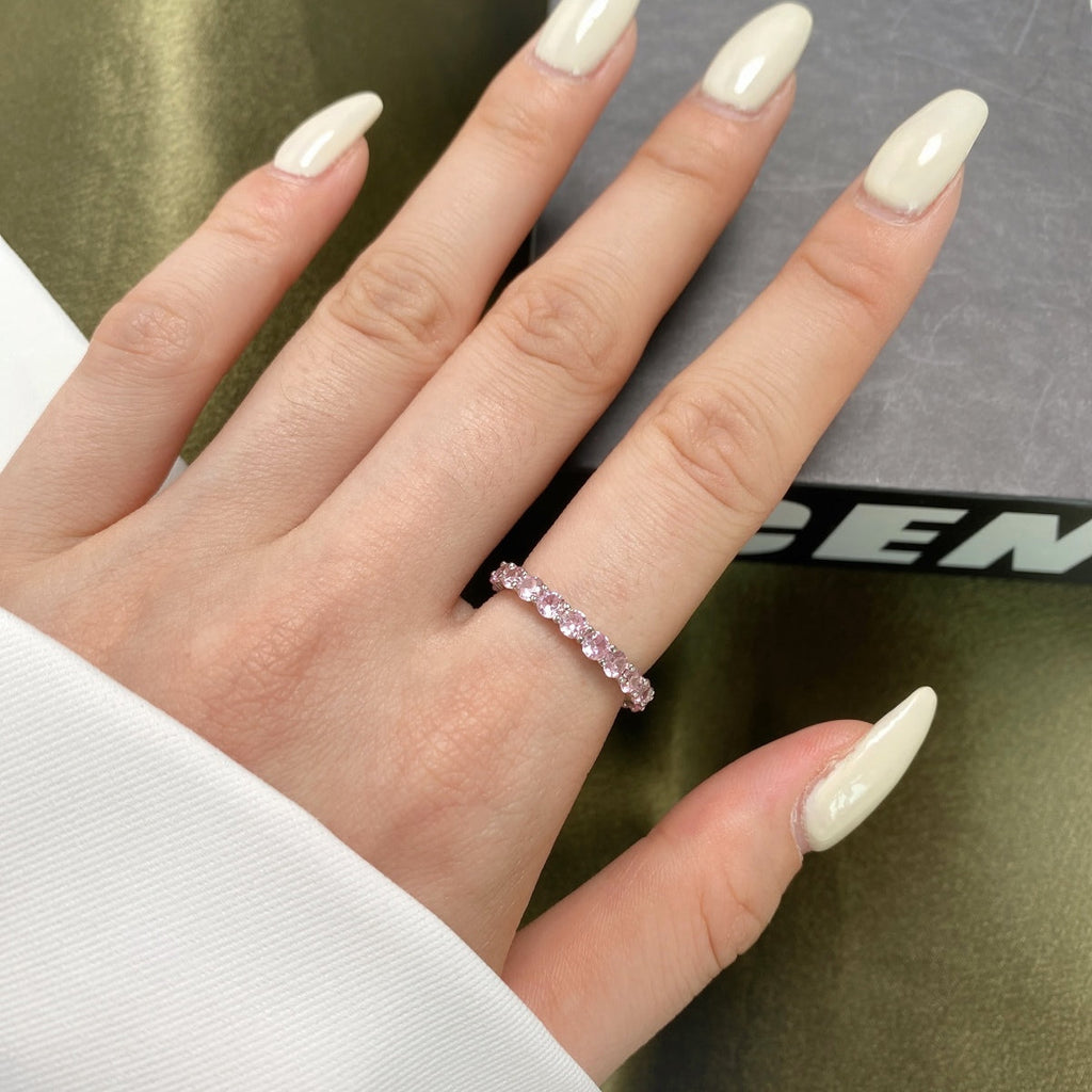 [Goodv]Bague de tennis ronde scintillante