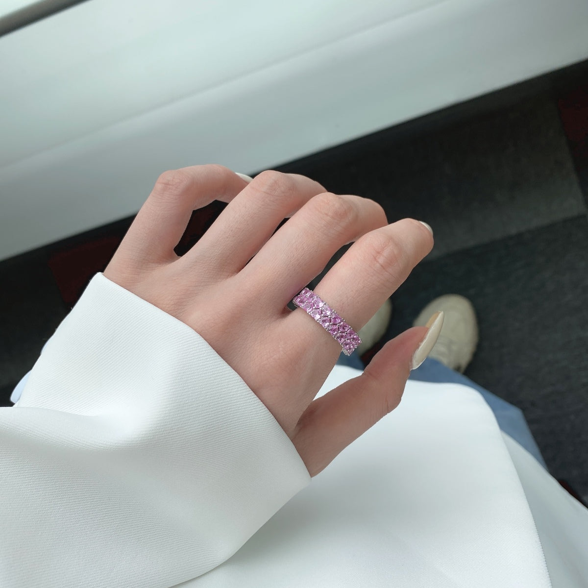 [Goodv]Sparkling Full Heart Ring
