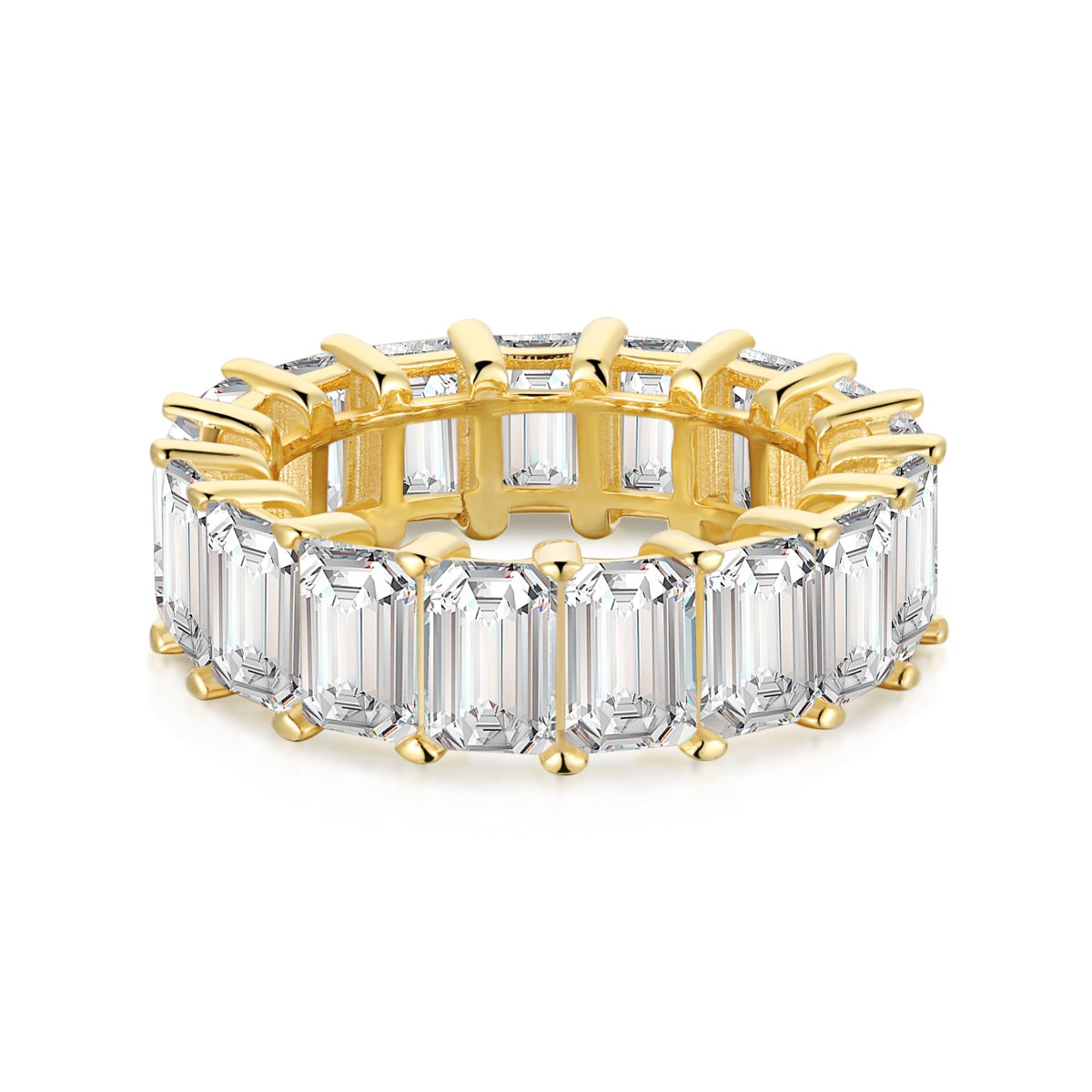 [Goodv] Bague tennis élégante taille émeraude de 0,75 carat