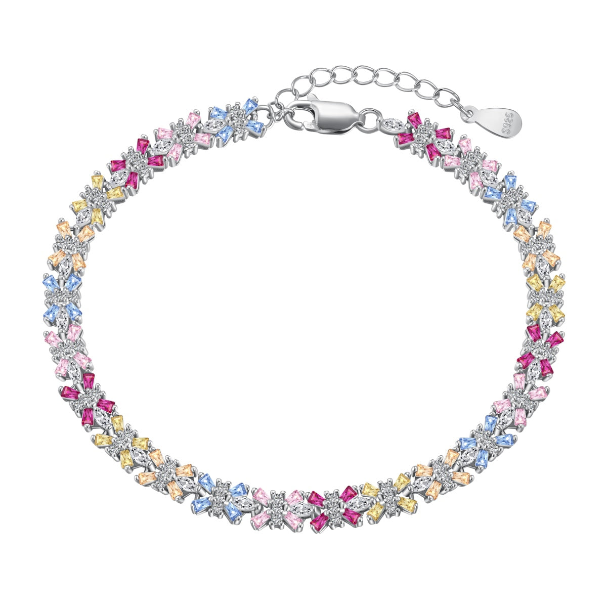 [Goodv]Bracelet de fête taille émeraude coloré et éclatant