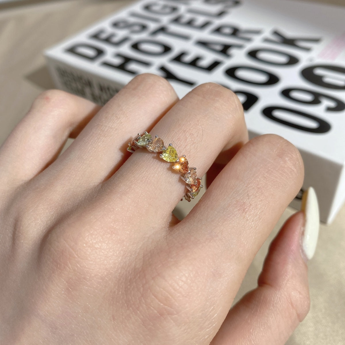 [Goodv]0.25 Carat Radiant Romance Heart Cut Lover Ring