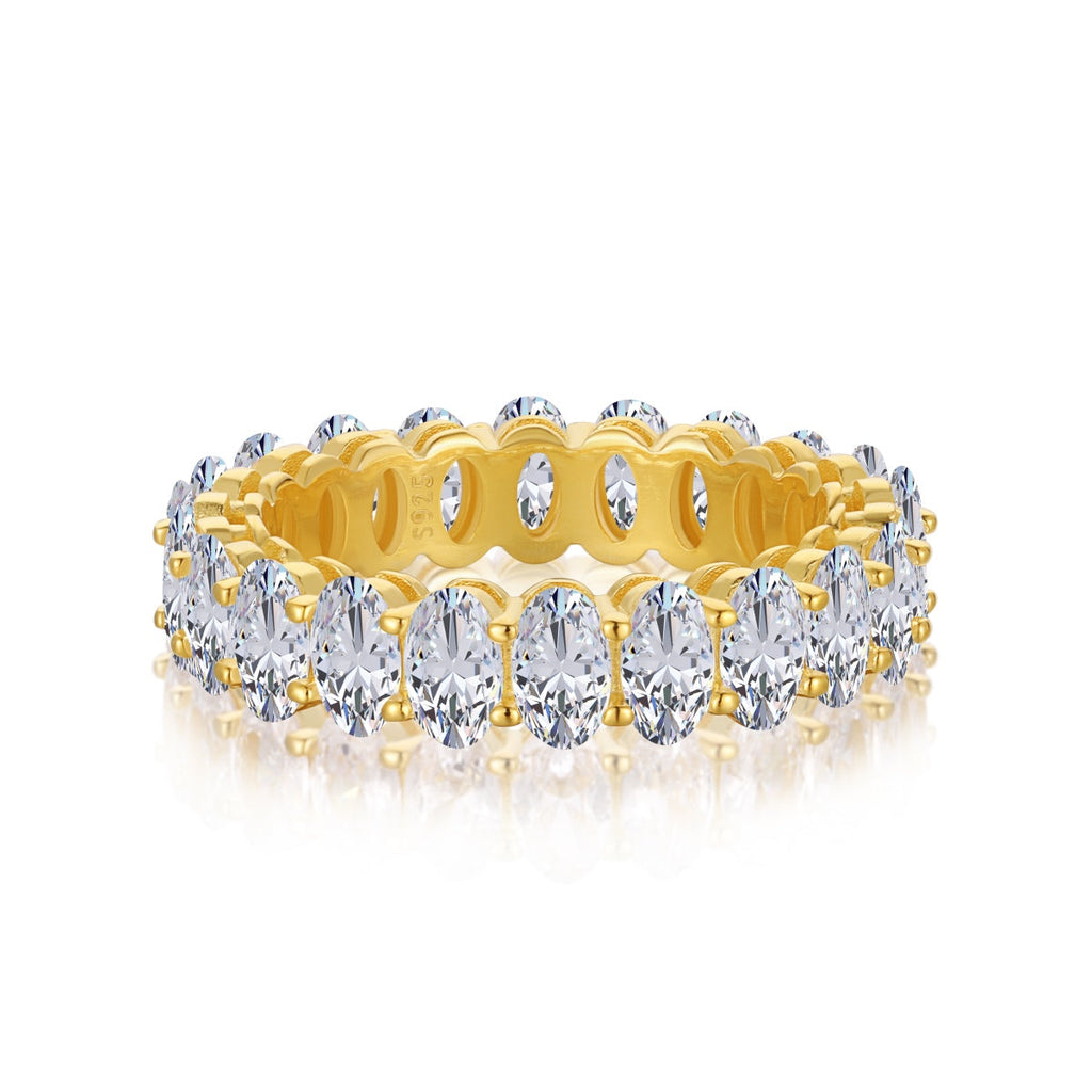 [Goodv]Ornate Oval Cut Tennis Ring